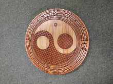 Load image into Gallery viewer, 11" Round - 4 Track Cribbage Boards